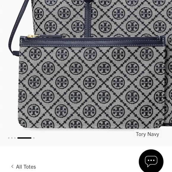 Tory Burch Navy and Gray Tote Bag - Picture 4 of 9